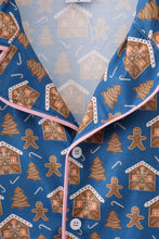 Navy gingerbread print mom gown - ARIA KIDS