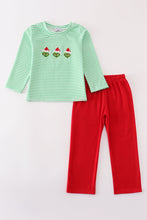 Green christmas grinch embroidery boy set - ARIA KIDS