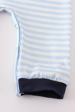 Navy plaid nativity embroidery boy romper - ARIA KIDS