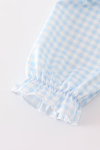 Navy plaid nativity embroidery girl bloomers set - ARIA KIDS