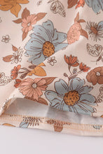 Khaki deer embroidery floral dress - ARIA KIDS