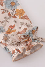Khaki deer embroidery floral dress - ARIA KIDS