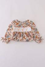 Khaki deer embroidery floral dress - ARIA KIDS