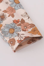 Khaki deer embroidery floral pants set - ARIA KIDS