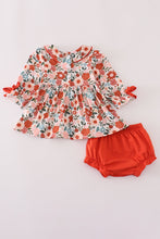 Fox embroidery floral print bloomer set - ARIA KIDS
