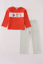 Fox embroidery gingham pants set - ARIA KIDS