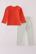 Fox embroidery gingham pants set - ARIA KIDS