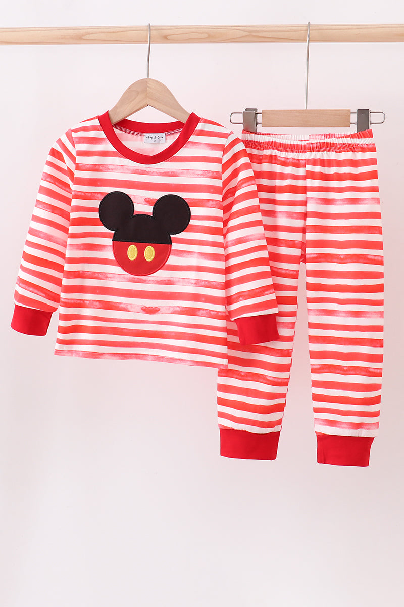 Red stripe character applique pants set - ARIA KIDS