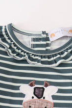 Green stripe cow pumpkin applique girl set - ARIA KIDS