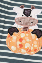 Green stripe cow pumpkin applique girl set - ARIA KIDS