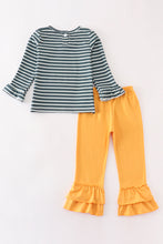 Green stripe cow pumpkin applique girl set - ARIA KIDS