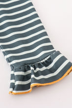 Green stripe cow pumpkin applique dress - ARIA KIDS