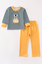 Green stripe cow pumpkin applique boy set - ARIA KIDS