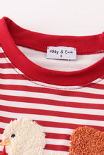 Maroon stripe thanksgiving turkey french knot boy top - ARIA KIDS