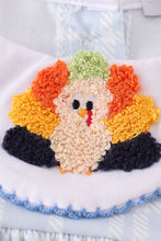 Blue thanksgiving turkey french knot dress - ARIA KIDS