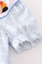 Blue thanksgiving turkey french knot dress - ARIA KIDS