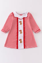 Red valentine puppy embroidery dress - ARIA KIDS