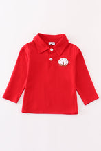 Maroon cotton french knot boy shirt - ARIA KIDS