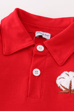 Maroon cotton french knot boy shirt - ARIA KIDS