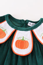 Forest velvet pumpkin embroidery girl dress - ARIA KIDS