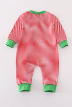 Red stripe christmas reindeer embroidery boy romper - ARIA KIDS