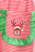 Red stripe christmas reindeer embroidery women pajamas pants - ARIA KIDS