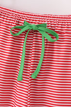 Red stripe christmas reindeer embroidery women pajamas pants - ARIA KIDS