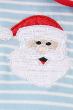 Blue stripe santa claus embroider boy romper - ARIA KIDS