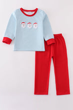 Blue stripe santa claus embroide boy set - ARIA KIDS