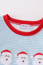 Blue stripe santa claus embroide boy set - ARIA KIDS