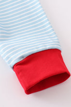 Blue stripe santa claus embroide boy set - ARIA KIDS