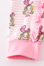 Pink stripe cindy lou who print  Zipper girl romepr