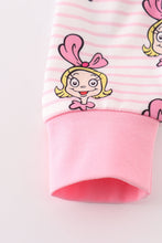 Pink stripe cindy lou who print  Zipper girl romepr