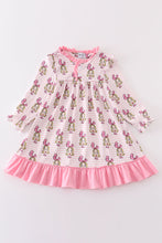 Pink stripe cindy lou who print girl dress