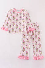 Pink stripe character girl pajamas set - ARIA KIDS