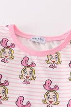 Pink stripe cindy lou who print girl pajamas