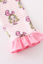 Pink stripe character girl pajamas set - ARIA KIDS