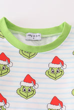 Green stripe christmas grinch unisex pajamas set - ARIA KIDS
