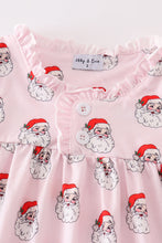 Pink santa print girl dress - ARIA KIDS