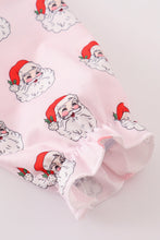 Pink santa print girl dress - ARIA KIDS