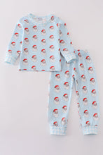 Blue santa print boy pajamas - ARIA KIDS