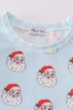 Blue santa print boy pajamas - ARIA KIDS