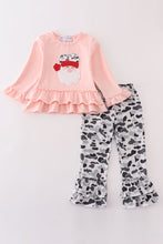 Camouflage christmas santa claus applique girl set - ARIA KIDS