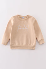Gray thankful fleece mom&me sweatshirt - ARIA KIDS