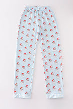 Blue santa print dad pajama pants - ARIA KIDS