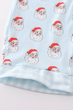 Blue santa print dad pajama pants - ARIA KIDS