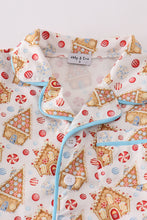 Christmas gingerbread house print boy pajamas set - ARIA KIDS