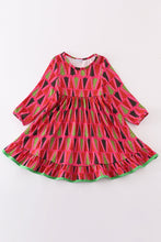 Red christmas tree ruffle dress - ARIA KIDS
