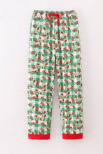Green grinch print plaid adult pajamas pants - ARIA KIDS