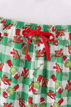 Green grinch print plaid adult pajamas pants - ARIA KIDS